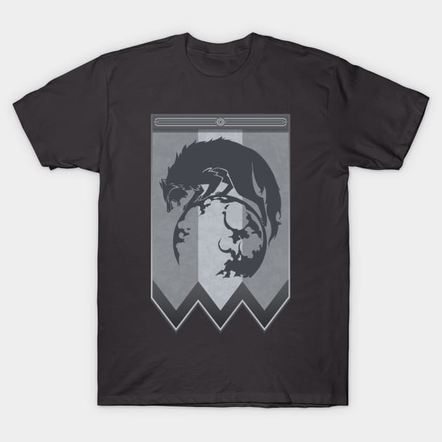 Fire Emblem 3 Houses: Ashen Wolves Banner (Grey) T-Shirt by Xitokys